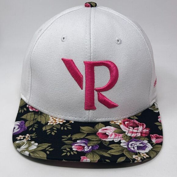 Visionary Hat Baseball Cap Floral Flowers Three Ds 6 Panel Snapback White - Picture 1 of 12